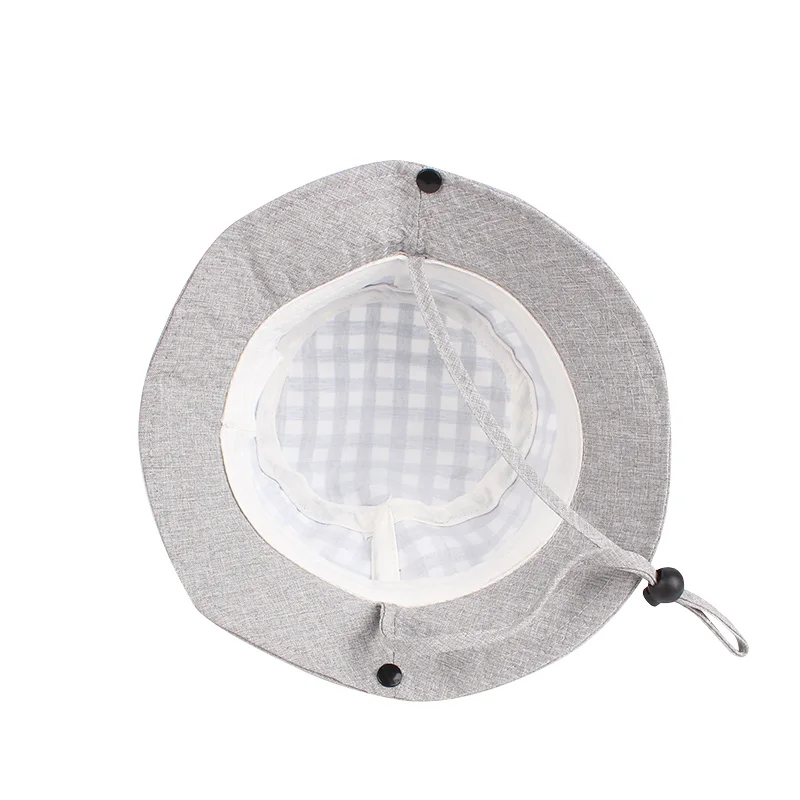 Plaid Baby Hat For Girls Wide Brim Kids Sun Cap Rabbit Ears Cotton Hat Lace Up Cowboy Children Cap Autumn Baby Girls Clothing  (11)