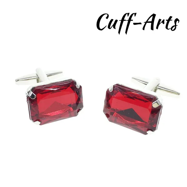 Cuffarts Luxury Red Crystal Acrylic Squares Cufflinks For Mens Shirt Jewelry Geometric Cuff Link Buttons Botoes Punho C20143