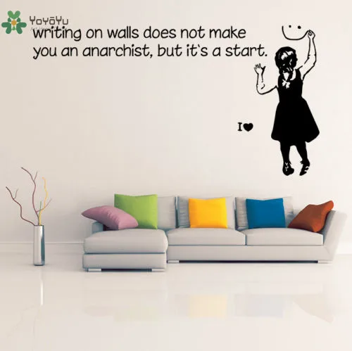 

YOYOYU Wall Decal Vinyl Art Removeable Room Decoration Wall Decal Quote Anarchist Girl Poster Home Decor Mural YO411