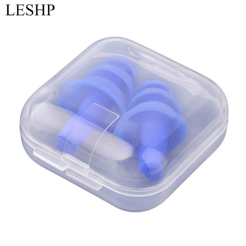

LESHP Soft Silicone Swimming Ear Plugs Diving Sound Noise Reduction Earplug With Box for Swim Sleep Snoring Swimming Accessories