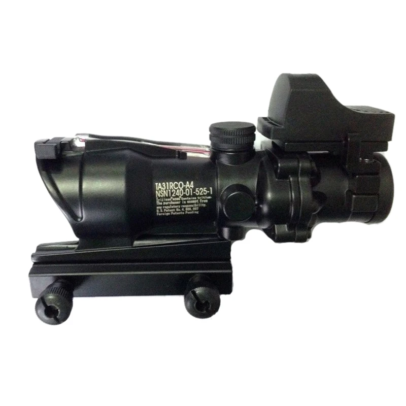 Лидер продаж 4x32 в стиле ACOG зеленая ткань прицел с мини красный горошек охотничий
