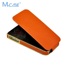 Galvaniza luxo Genunie Couro Do Caso Da Aleta Para o iphone 4S 4S Completa Capa Protetora Flip Caso de Couro para o iphone