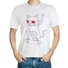 DY 167 cat top tees camiset t shirt men cotton t shirt fitness streetwear funny t