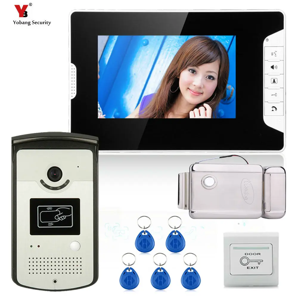Yobang Security HD 7\ inch Screen Video Doorphone Doorbell Speraker phone Video Intercom system Release Unlock for Private House Yobang Security HD 7\ inch Screen Video Doorphone Doorbell Speraker phone Video Intercom system Release Unlock for Private House