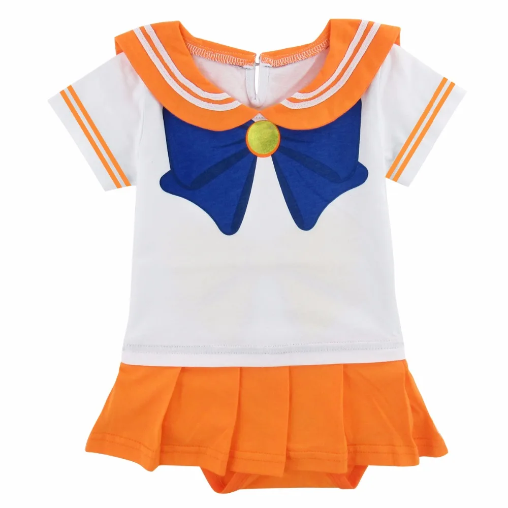 

Baby Girl Sailor Venus Costume Bodysuit Infant Party Playsuit Sailor Moon Crystal Dress Cosplay 0-24 Months