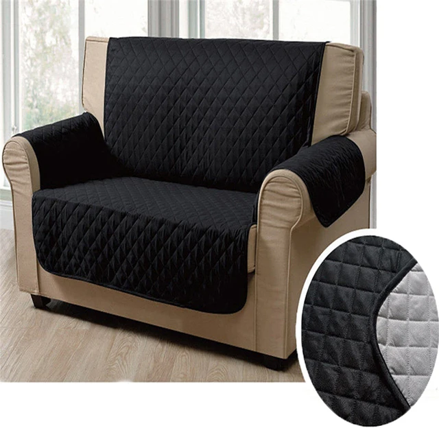New Solid Color Waterproof Double Seater Sofa Cover Couch Stretch New Solid Color Waterproof Double Seater Sofa Cover Couch Stretch Seat Lounge Pockets Protector Slipcover Reversable