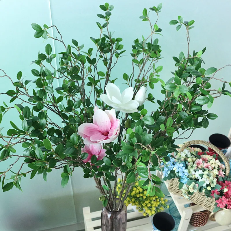 Flone DIY Fresh Artificial Real Touch Branches With Green Leaves Simulation Plants Home Office Bedroom Decoration Wedding Decor (3)