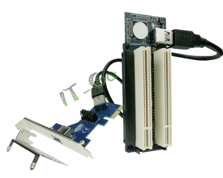 Free shipping ,PCIe to Dual PCI adapter,support pcie x16,external pci