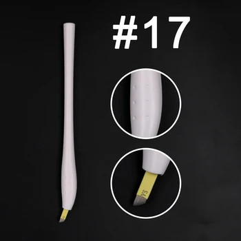 

10pcs high quality #17 Permanent Makeup Microblading Disposable Pen with Needles 17 Pin Tattoo Eyebrow Microblading Hand Tools