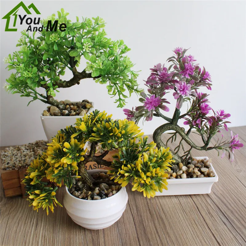 

1 Set White Plastic Vase + Stone +Simulation Grass Ball Plant Bonsai Balcony Potted Artificial Flower Home Garden Decoration