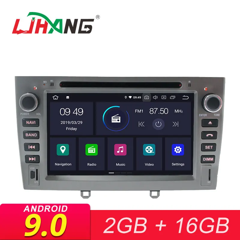 

LJHANG 2 Din Android 9.0 Car DVD Auto Radio For PEUGEOT 308 408 308SW GPS Navigation WIFI Multimedia Player Bluetooth USB IPS FM