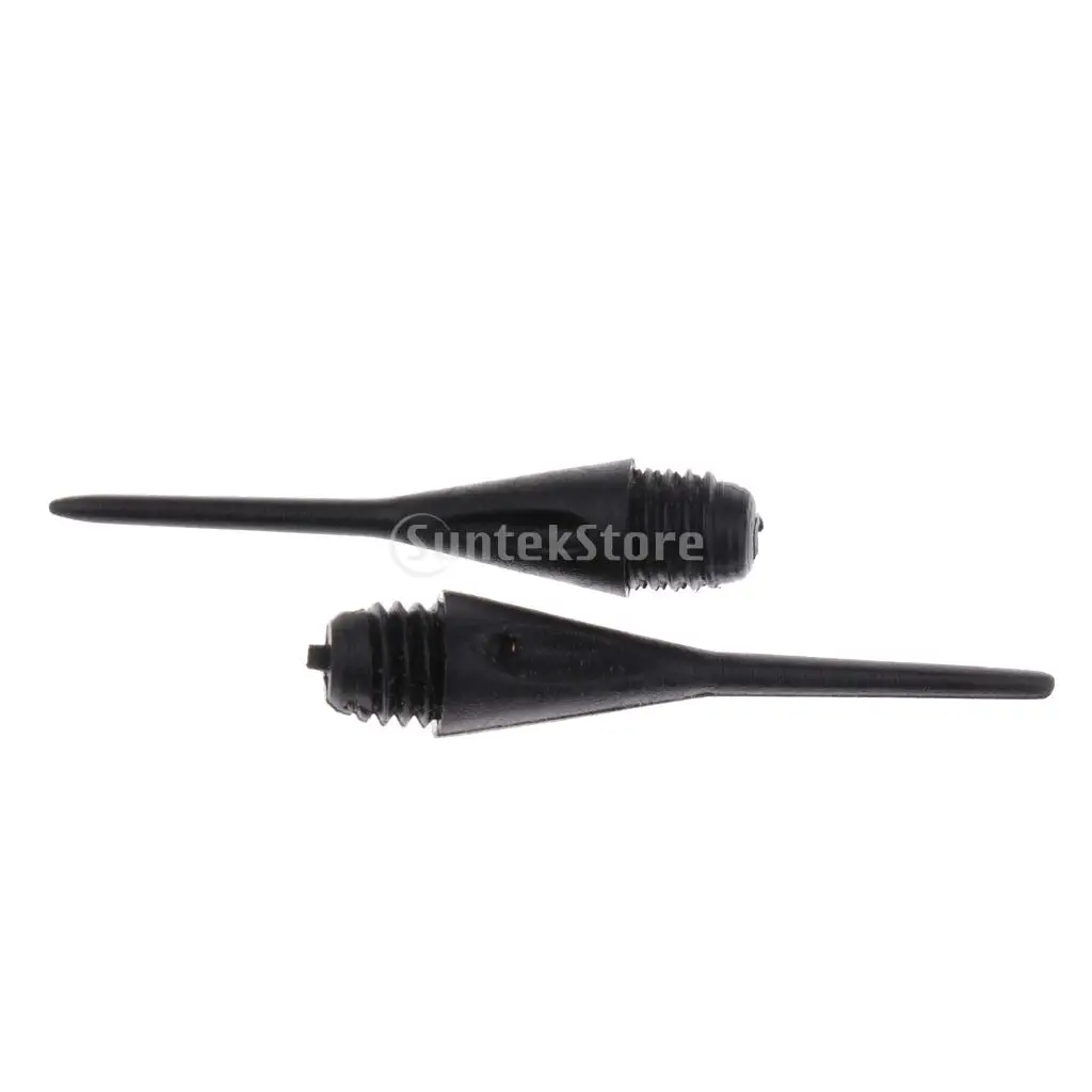 100 Pcs Dart Soft Tips Points 2BA Standard Darts Shaft Needle Black