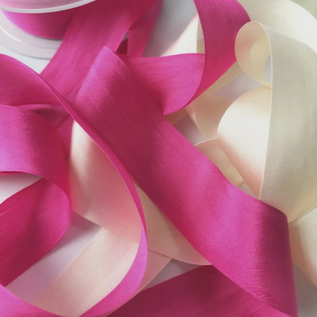 100% Pure Silk Ribbon for Embroidery Sewing Handcrafts Art Gift Wrap Double  Faced Thin Taffeta