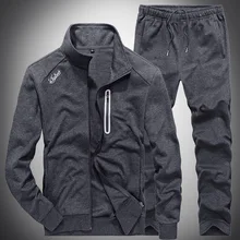 Slim Mens Sweat Suits Sets Tracksuit Male Casual Sweatshirts Men Sweatsuits Fitness Jacket Sporting Suits Coat + Sweatpants S201