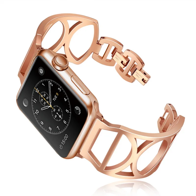 

NEW Women Rose Gold Strap for Apple Watch Band 44/40/42/38mm Stainless Steel Bracelet for iWatch Series 1 2 3 4 La correa