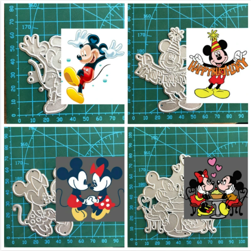 

1PCS love Minnie Mickey cutting die+1PCS carft Tag Stencil For DIY Scrapbook Paper Card Decorative Craft Embossing Die Cut