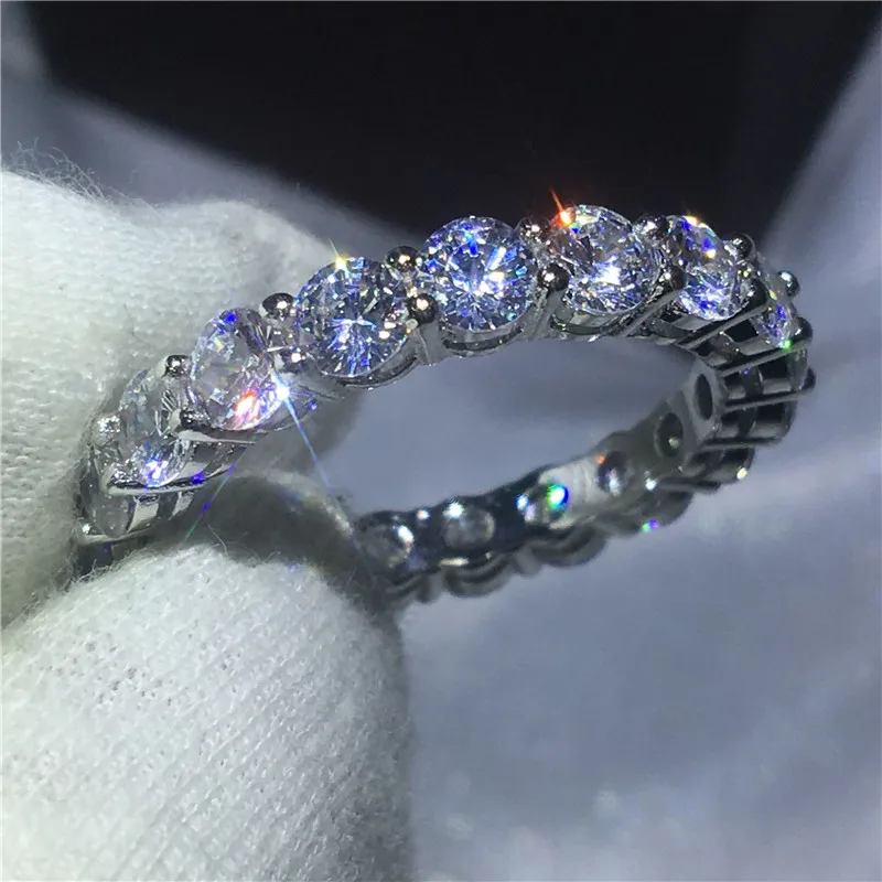 choucong Handmade Finger ring 925 sterling Silver AAAAA Zircon Sona cz Engagement Wedding Band Rings For Women men Jewelry