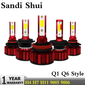 

2Pcs H7 LED H4 H11 H1 Car Headlight Bulbs H3 H8 HB3 HB4 881 LED Fog Light 50W 6000LM 6000K Car Styling Q1 Q6 Style