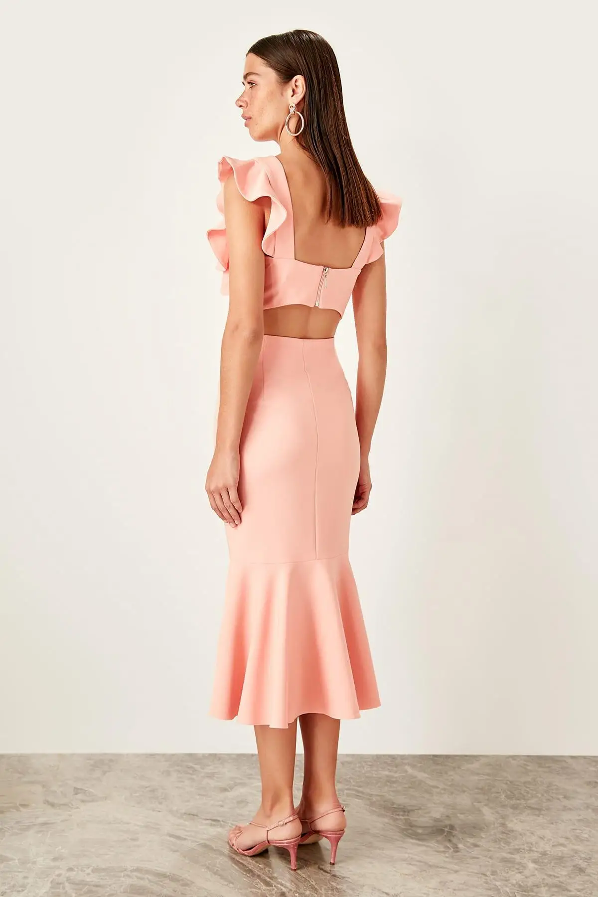 Trendyol персиковый маховик юбка TPRSS19BB0319|Юбки| |