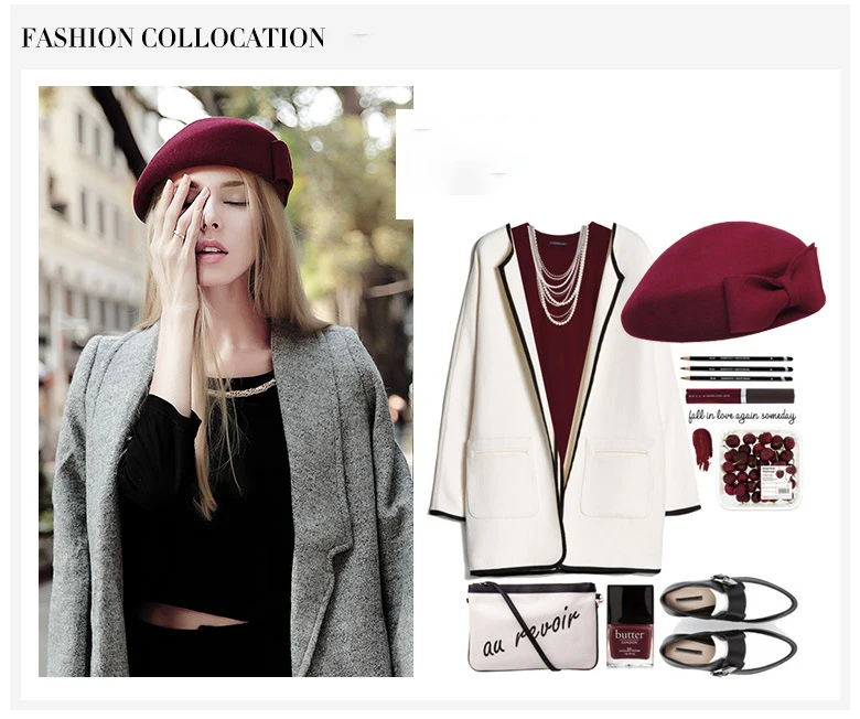 2018 Autumn And Winter Female Painter Hat Warm Woolen Hat Hat Lady Stewardess Hat Beret Fashion Hat ACD18 (6)