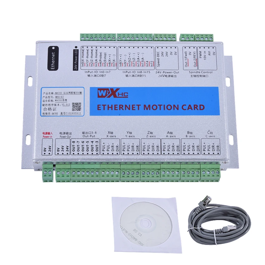 

New Arrival MACH3 Ethernet Six-axis Controller Ethernet Breakout Board XHC Ethernet Motion Control Card Mach3 controller 2000KHZ