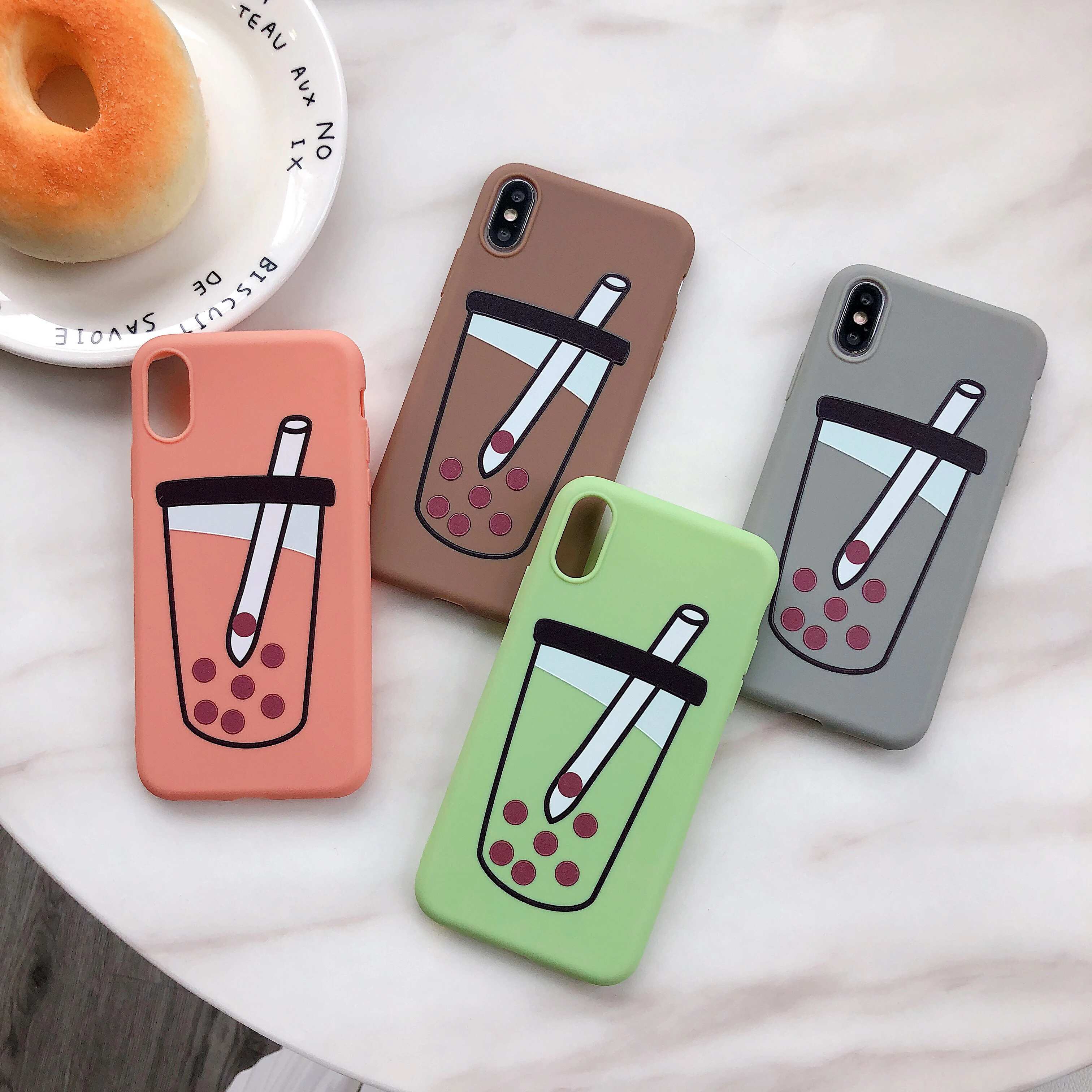 New Silicone Soft TPU Milk tea Drink Phone Case For Samsung Galaxy S10