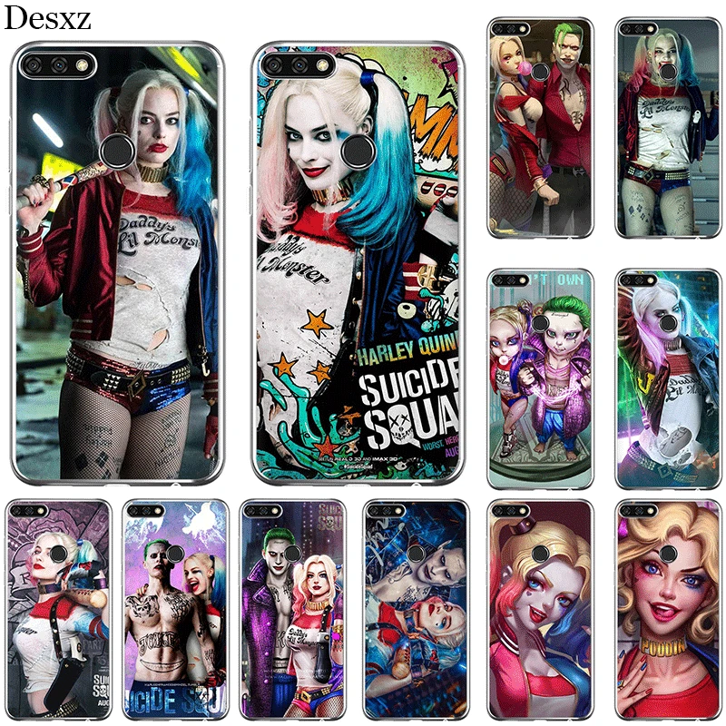 Чехол для телефона Huawei Honor 6A 7A 7X 8X 8 9 10 Pro Lite Y6 2018 Harley Quinn из мягкого