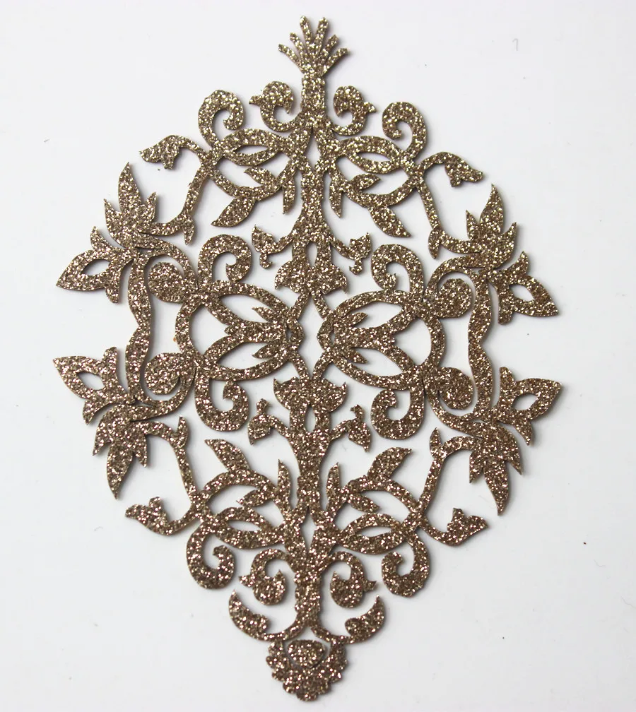 Iron-On Applique Glass Beads /& Sequins Sewing Fabric Craft Supply Embellishment