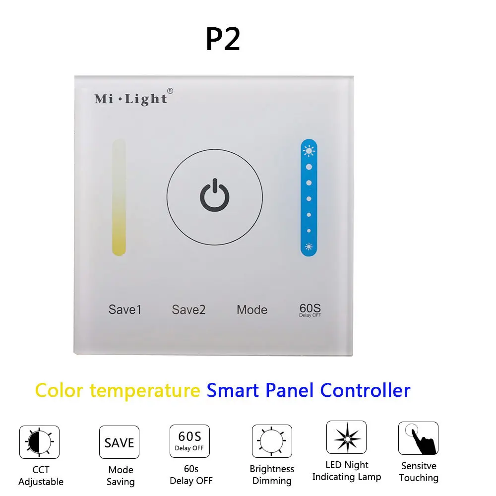 Miboxer P1/P2/P3/T1/T2/T3/T4/B0/B1/B2/B3/B4/B8 яркость/CT/RGB/RGBW/RGB+ CCT светодиодная умная панель светильник с дистанционным управлением - Цвет: P2