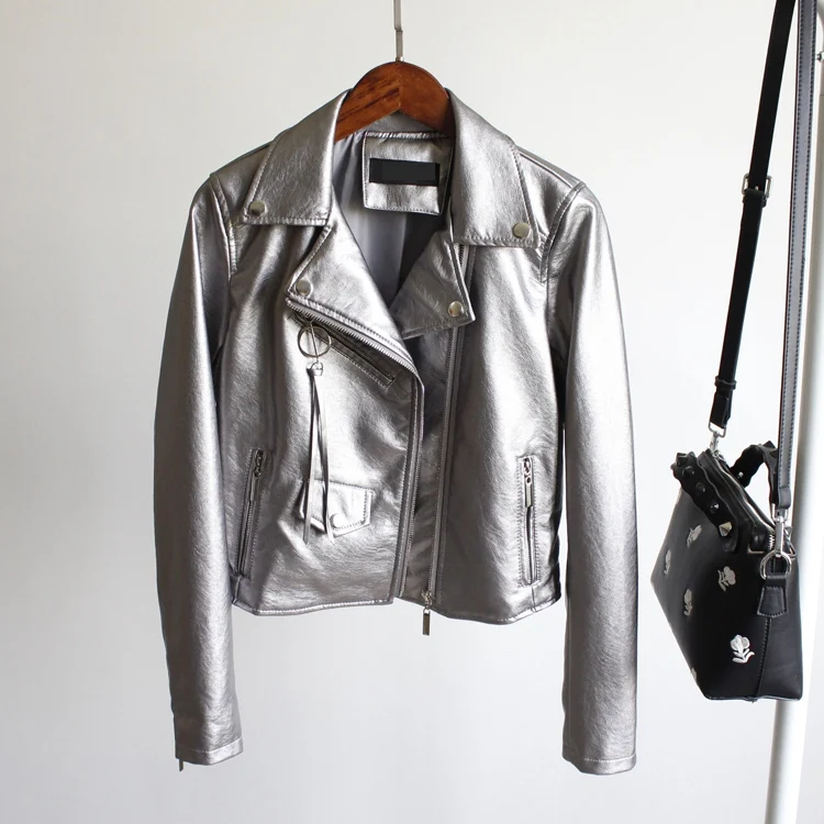 JUANTALK модная женская Высококачественная Короткая кожаная куртка, тонкая мягкая мотоциклетная куртка из искусственной кожи+ Прямая поставка
