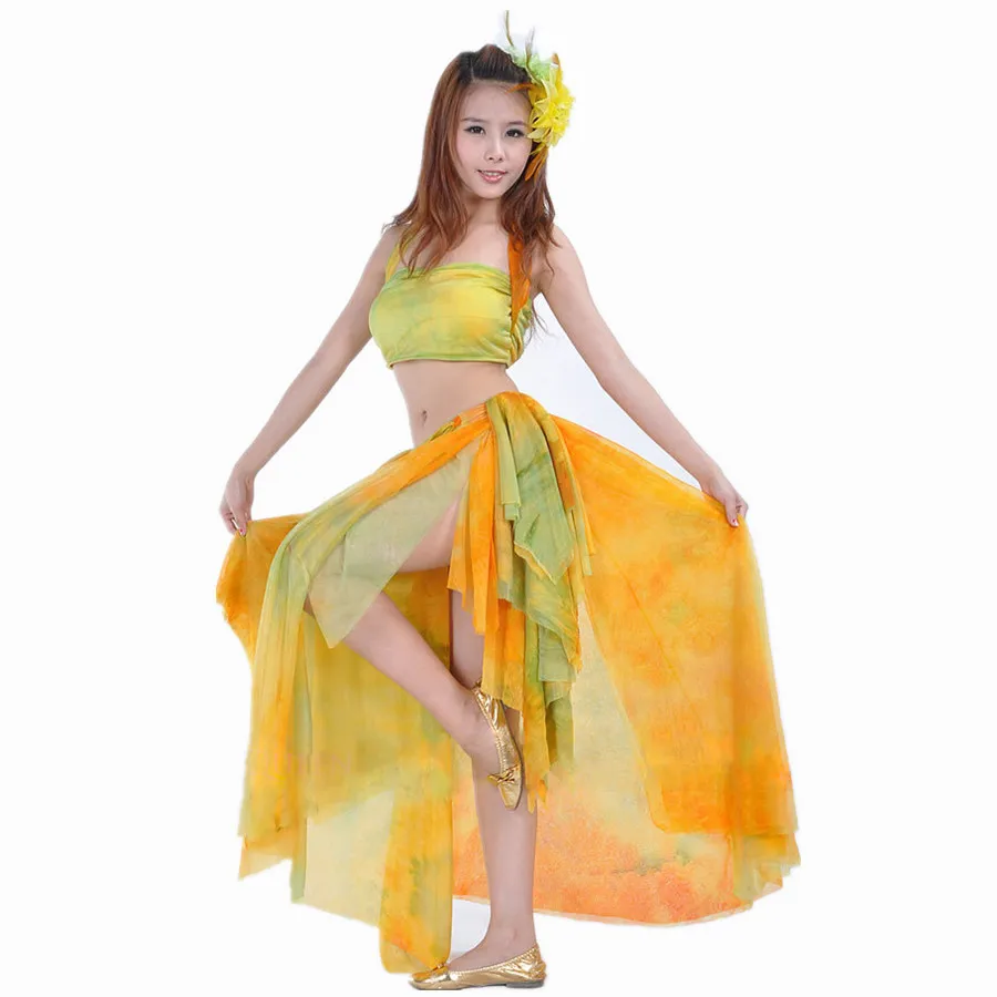 

Cheap Belly Dance Clothing Women Dancewear 2pcs Outfits for for Belly Dance Top Skirt Costumes Girls
