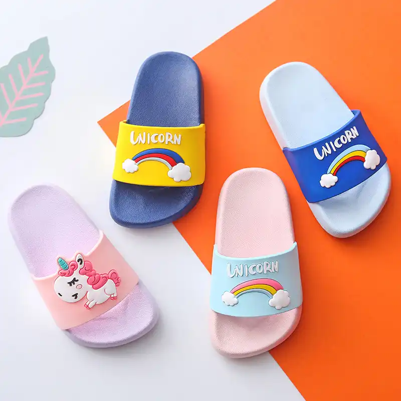 children's rainbow flip flops