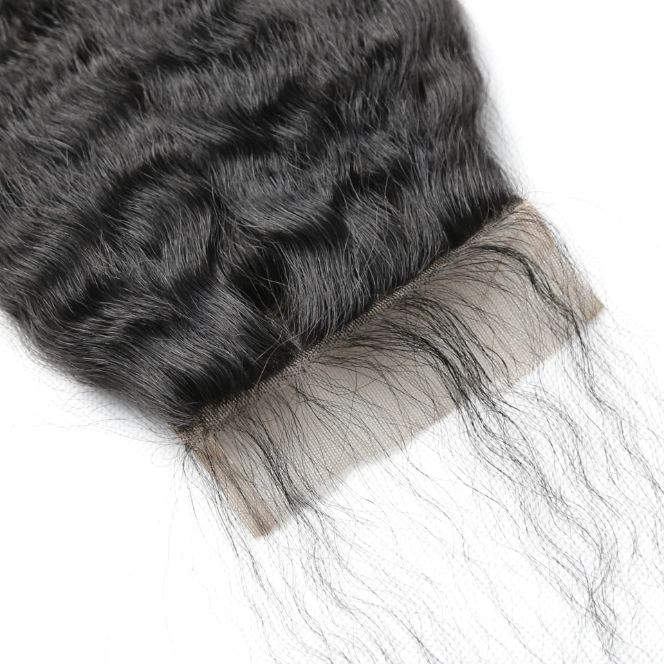 BAISI волосы перуанские кудрявые прямые девственные волосы необработанные человеческие волосы 3 пучка с закрытием