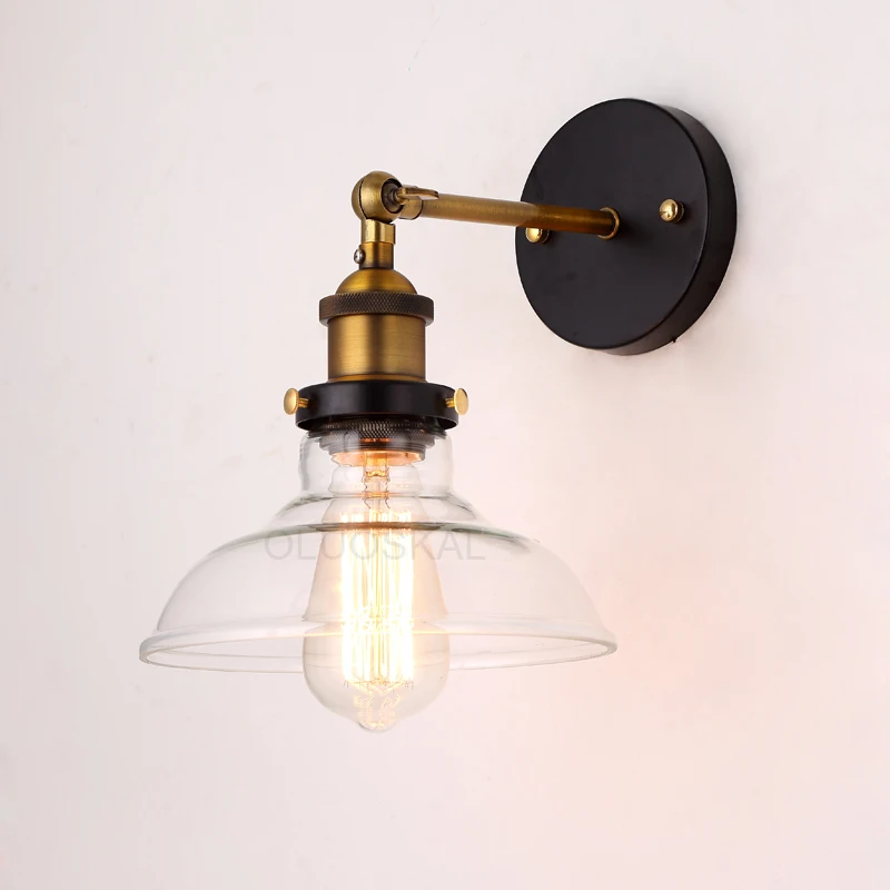 Vintage glass wall light E27 Base 110V 220V Single Arm Wall lamp Adjustable used in bedroom dining room Antique E27 light holder Vintage glass wall light E27 Base 110V 220V Single Arm Wall lamp Adjustable used in bedroom dining room Antique E27 light holder