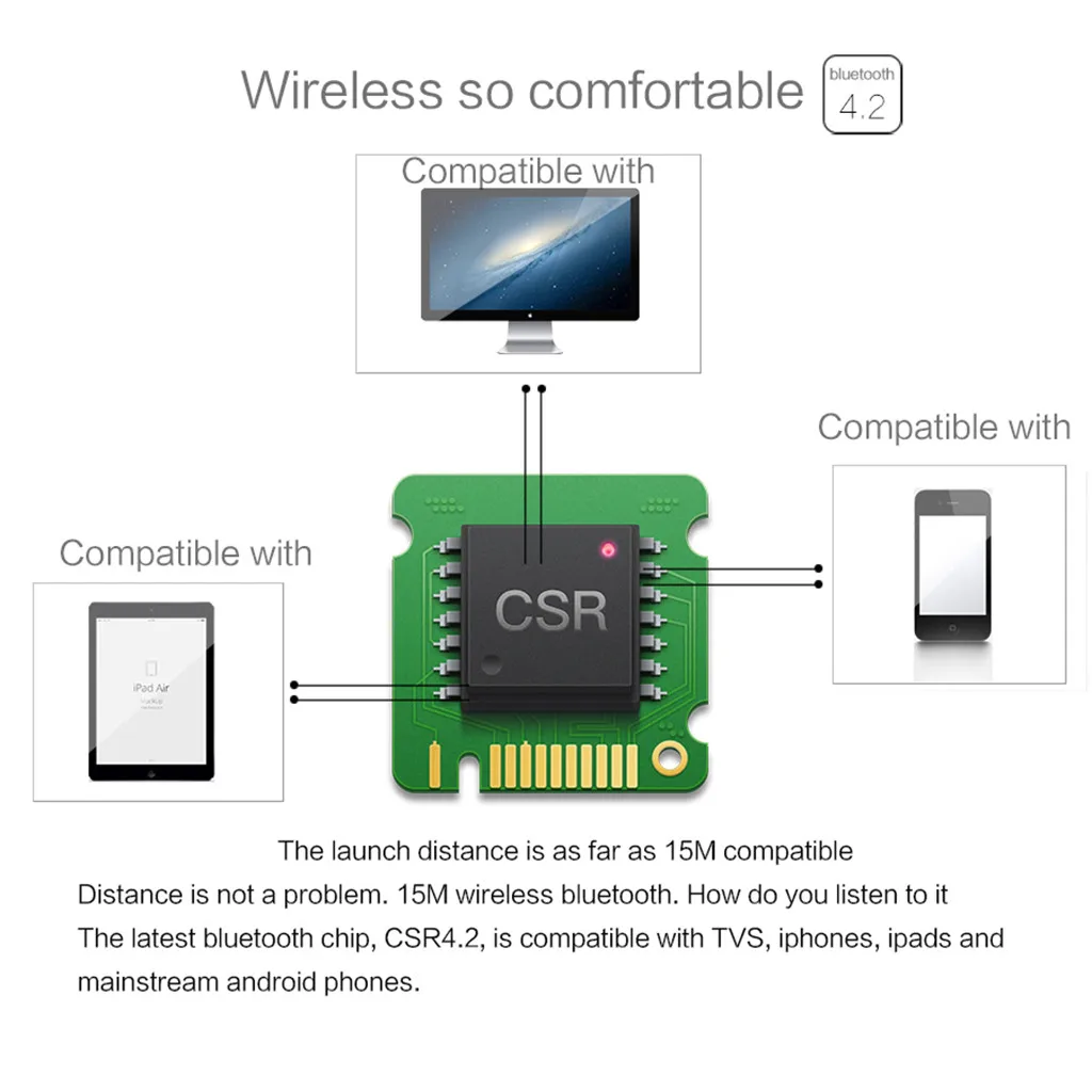 VOBERRY Bluetooth 4,2, наушники, беспроводные, Hi-Fi, стерео гарнитура с управлением, глубокий бас, стерео звук, наушники, гарнитура для samsung Iphone