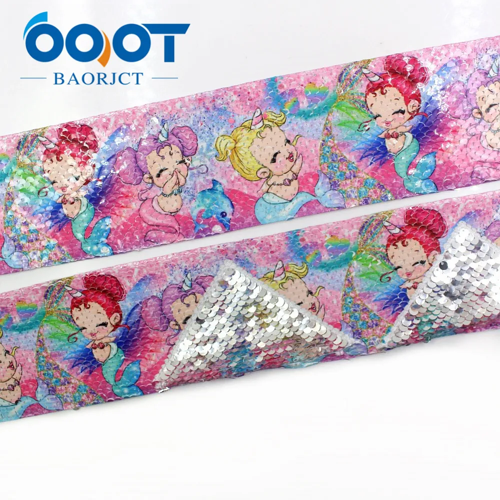 OOOT BAORJCT I-19410-902, печать блесток Блестящий мультфильм 3 ''ленты DIY банты аксессуары Свадебная вечеринка украшения 2y