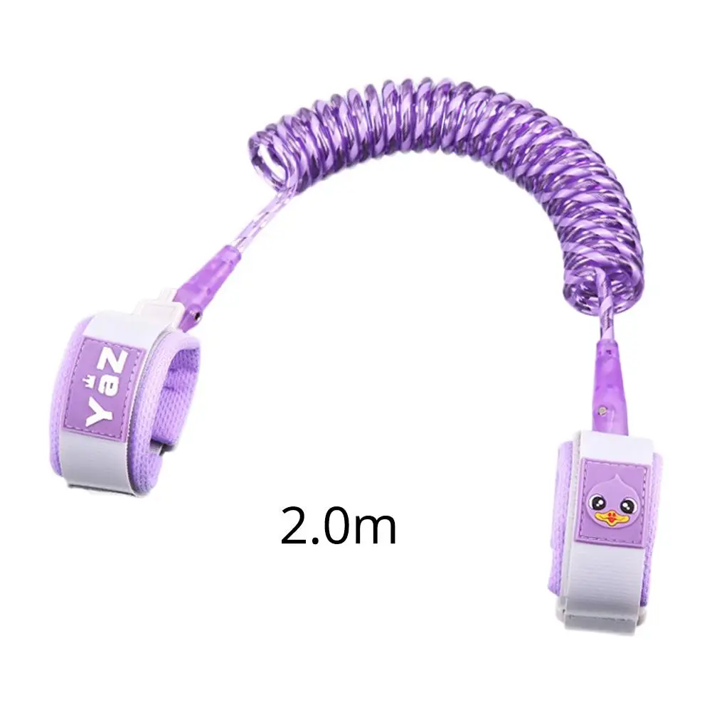 Reflective Anti Lost Wrist Link Toddler Leash Safety Harness for Baby Strap Rope Outdoor Hand Belt Band Anti-lost Wristband Kids - Цвет: Purple 2M