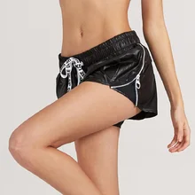 Женские спортивные быстросохнущие шорты для йоги беговые шорты тренировочные шорты Фитнес для похудения однотонные тренировочные штаны для спортзала черные