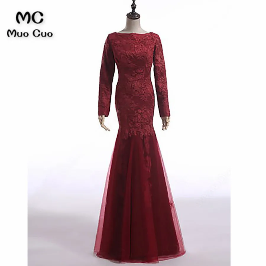 2018 Elegant Mermaid Moeder van de Bruid Jurken met Kant lange Mouwen Floor Lengte moeder van de bruid jurken voor bruiloften 2018 Elegant Mermaid Moeder van de Bruid Jurken met Kant lange Mouwen Floor Lengte moeder van de bruid jurken voor bruiloften
