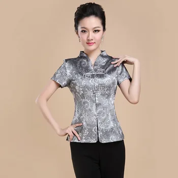 

Brand New Arrival Summer Elegance Women's Blouse Chinese Traditional Shirt Button Top M L XL XXL 3XL 0804013