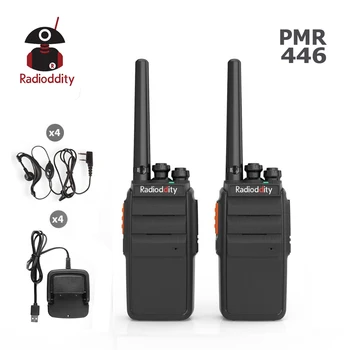 

2 PCS Radioddity R2 PMR 446Mhz Two Way Radio 16CH UHF Scrambler VOX Walkie Talkie Long Range with USB Charger + Earpiece