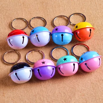 

FREE shipping by FEDEX 100pcs/lot 2016 New Assorted Colors Mini Bell Keychains Zinc Alloy Bell Keyrings for Gifts