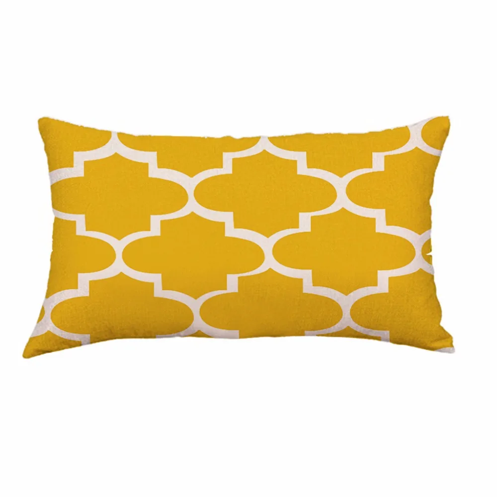 

Pillow Case Cover Square 30cm*50cm Linen Pillow Cases Bedding Super Soft Geometric Short Plush Sofa Pad Set Home Decoration L530
