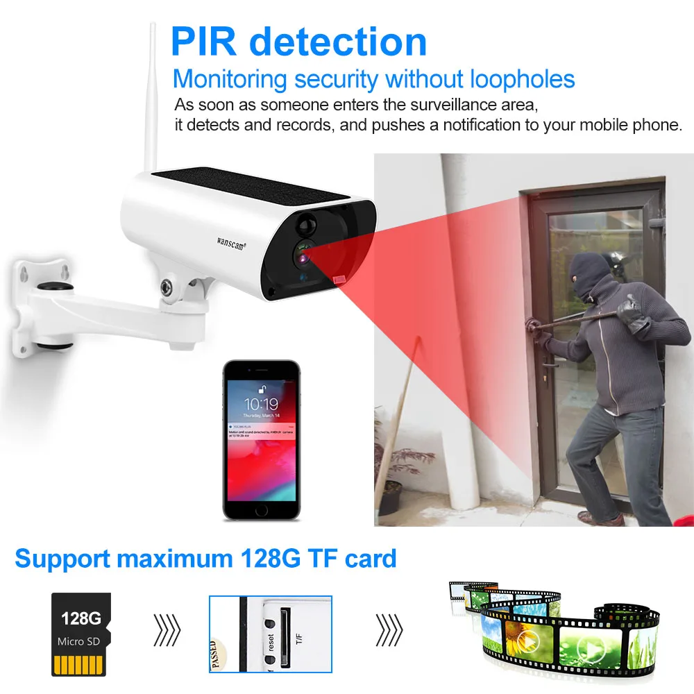 Wanscam HD1080P IP камера IP66 2MP Солнечная камера беспроводной Wifi видео дверной звонок Домофон домашняя камера видеонаблюдения 4X зум