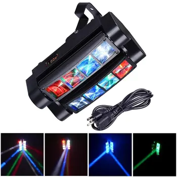 

LED Stage Lights 8 Eyes Spider Light Mini Moving Head Beam Light Bar Ballroom Disco Rotating Sound Control Beam Effect Light