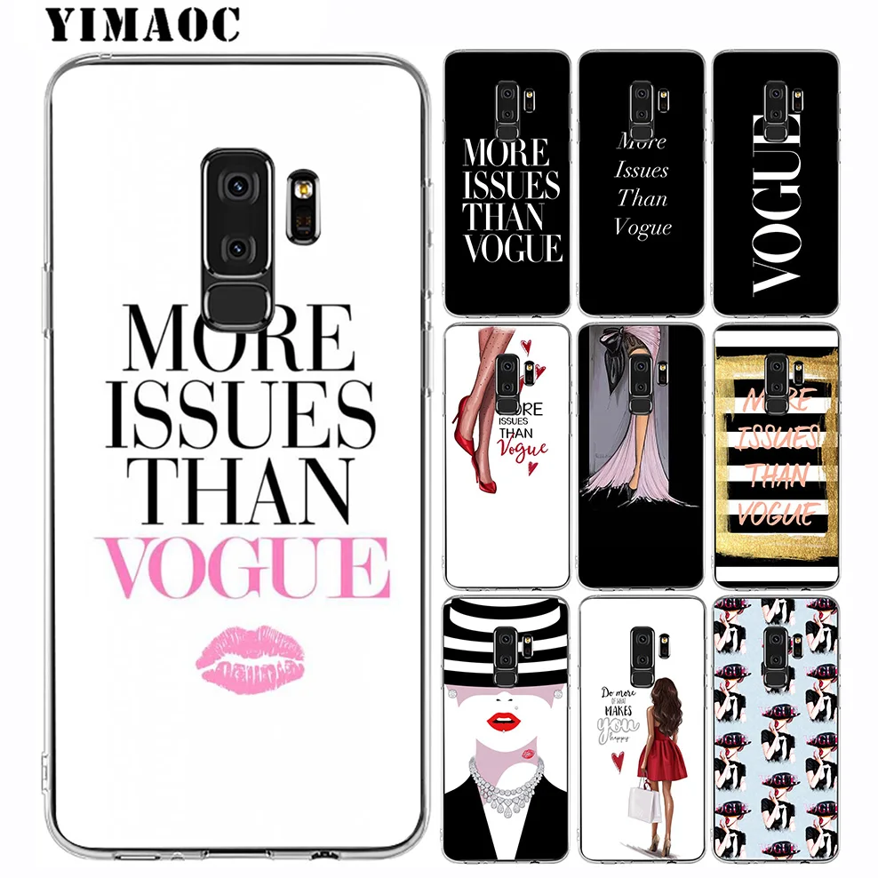 More Issues than Vogue Мягкий силиконовый чехол для samsung Galaxy S10 S10E S9 S8 плюс S7 S6 Край &amp