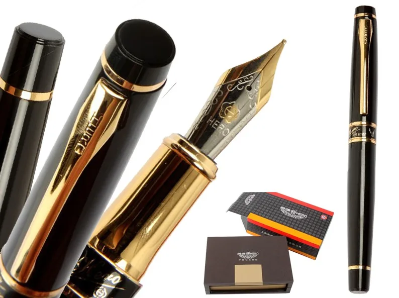 

M Nib Fountain pen Black Original HERO 1021 office and school statoinery with gift box Free Shipping