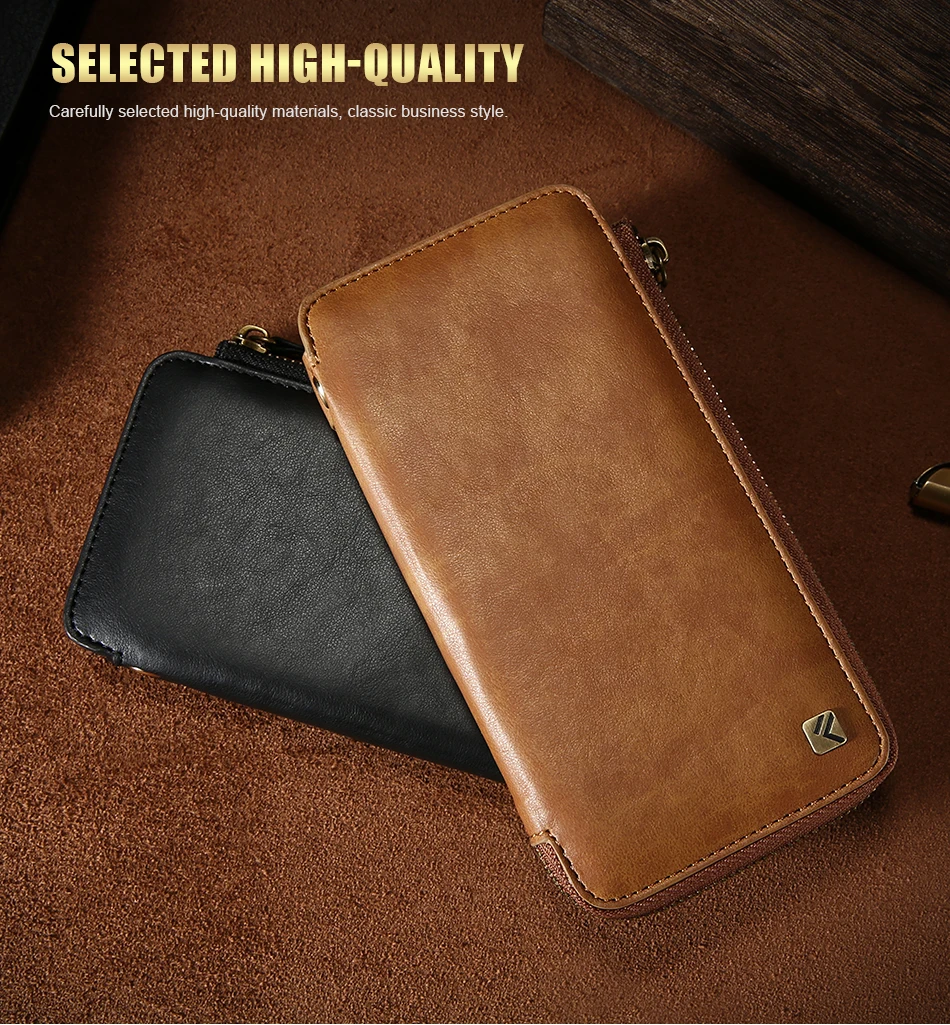 PU Wallet Case For iPhone 6 6S 7 Plus Leather Cover Zipper Handbag (6)