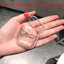 Пользовательское Имя/логотип/изображение Мягкий силиконовый чехол для Air Pods чехол для Bluetooth беспроводной Airpod Чехол DIY индивидуальные фото буквы Горячие