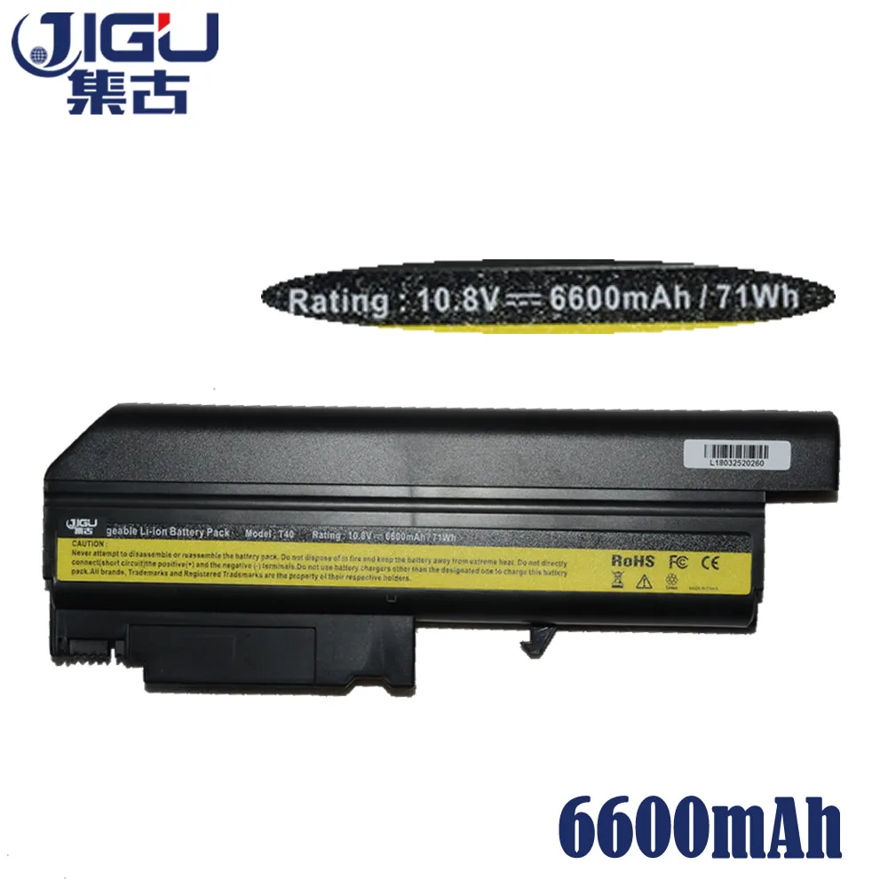 JIGU 6600mah Replacement Laptop Battery For IBM ThinkPad R50 R50E R50P R51 R52 T40 T40P T41 T41P T42 T42P T43 T43P Laptop